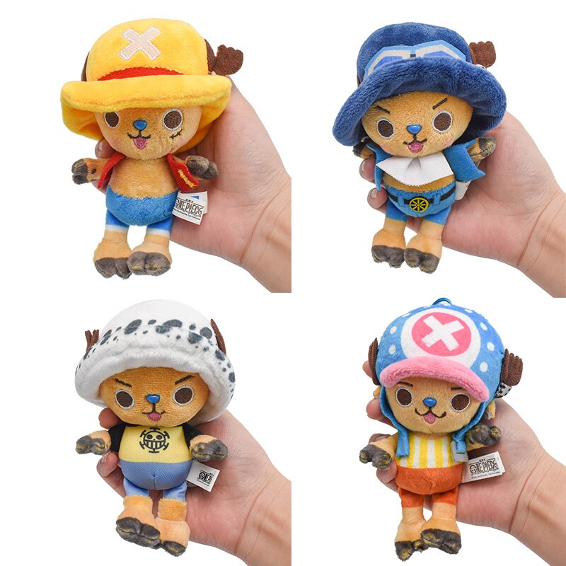 11CM One Piece Kawaii Plush Keychain Toy Tony Chopper Soft Stuffed Plush Dolls Keychain Handbag Ornaments 3 - One Piece Plush