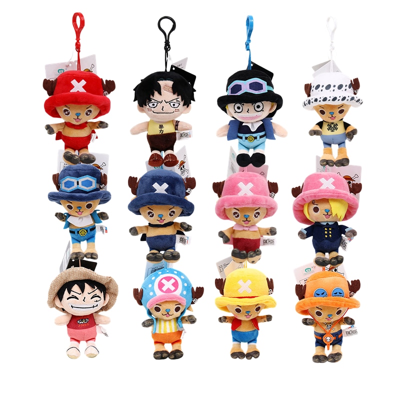 12cm Original One Piece Plush Stuffed Toys Luffy Chopper Sabo Ace Law Cartoon Anime Figure Cute - One Piece Plush