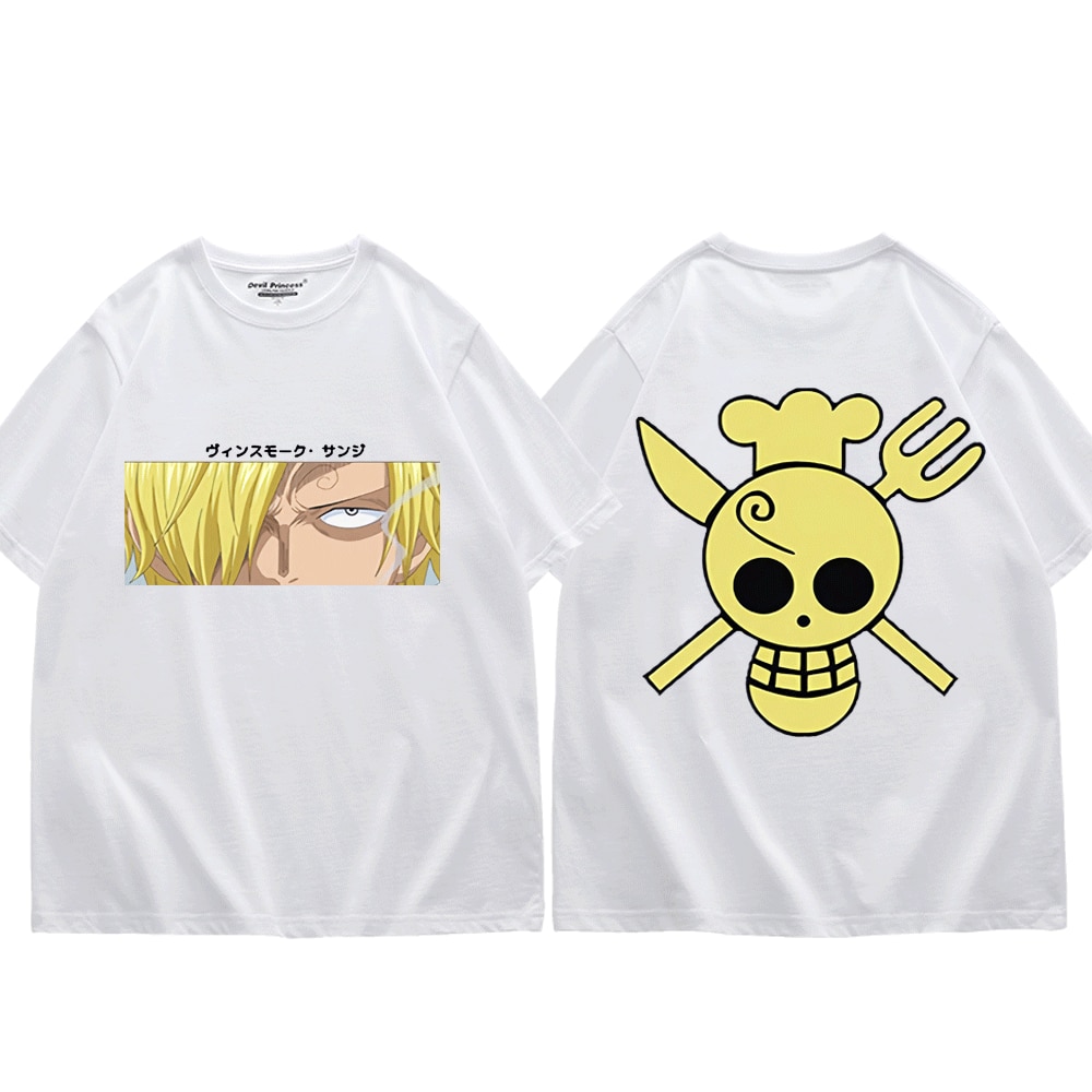 2022 Anime One Piece Sanji T shirts Harajuku Fashion Tees Summer Short sleeved Loose Casual Man 1 - One Piece Plush