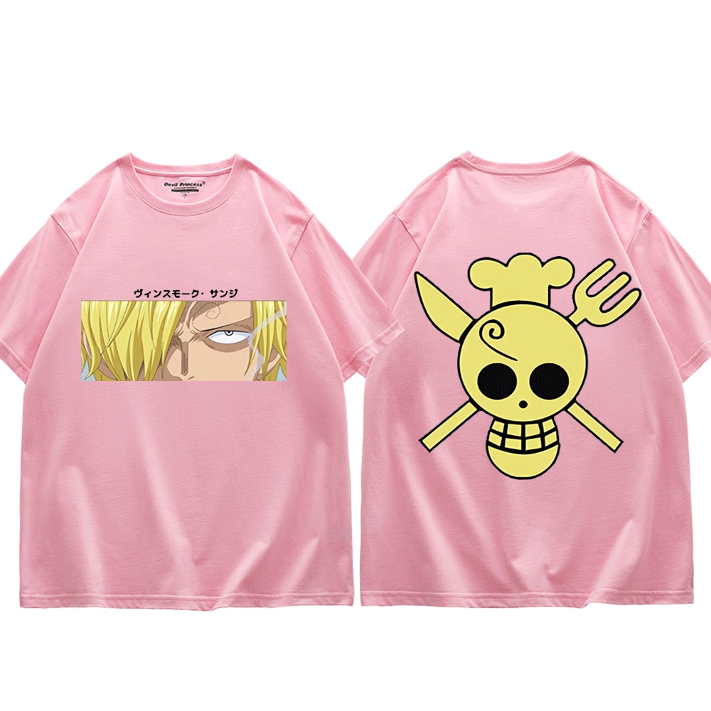 2022 Anime One Piece Sanji T shirts Harajuku Fashion Tees Summer Short sleeved Loose Casual Man 3 - One Piece Plush