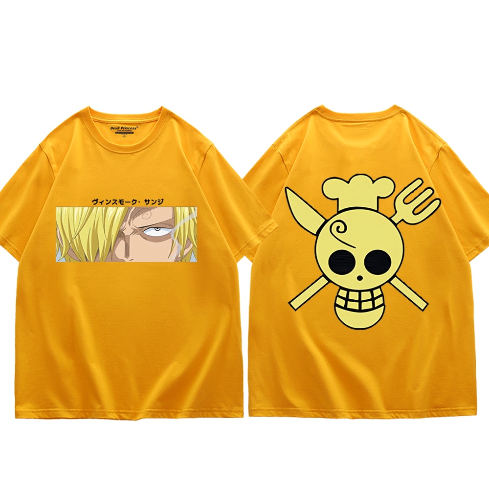 2022 Anime One Piece Sanji T shirts Harajuku Fashion Tees Summer Short sleeved Loose Casual Man 4 - One Piece Plush