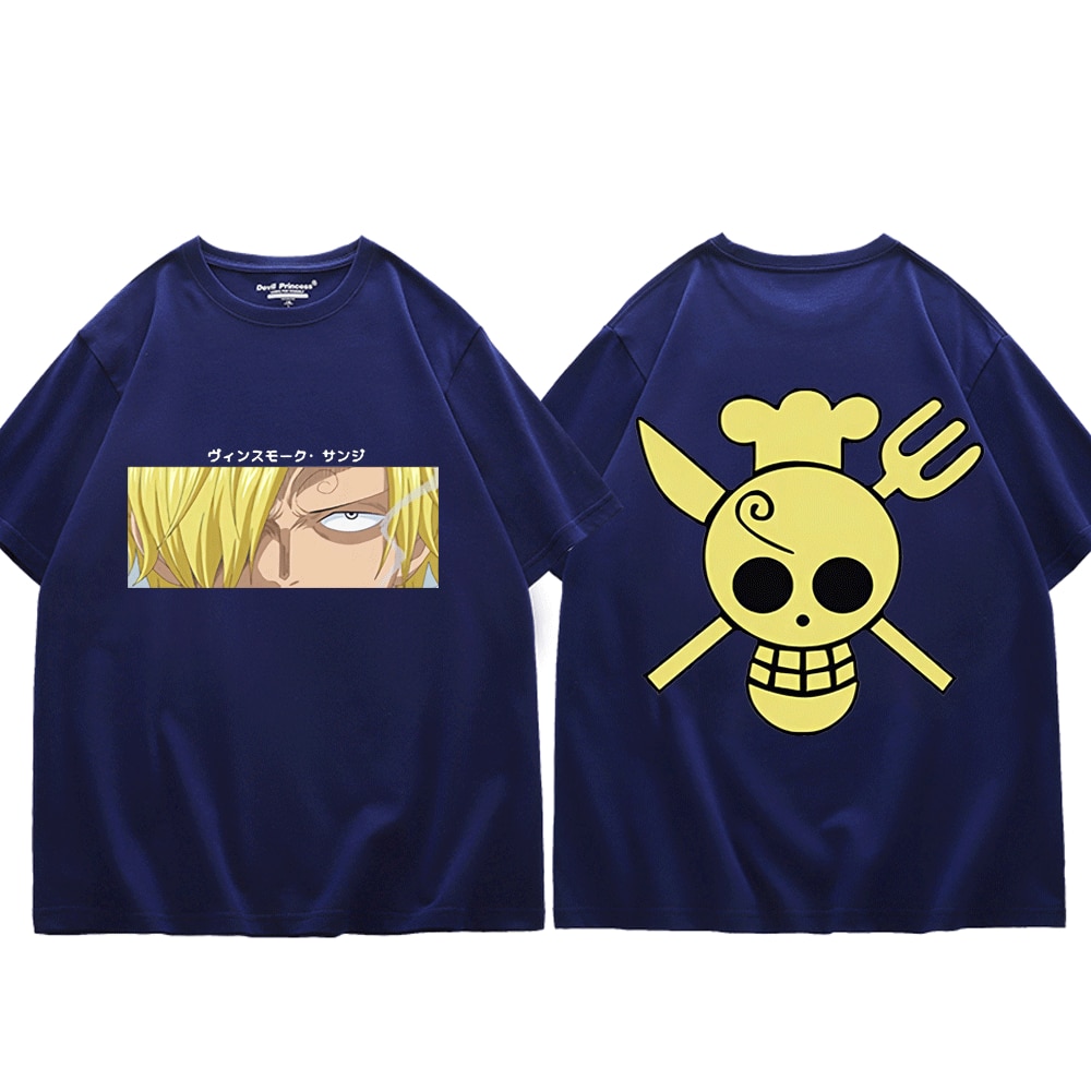 2022 Anime One Piece Sanji T shirts Harajuku Fashion Tees Summer Short sleeved Loose Casual Man 5 - One Piece Plush