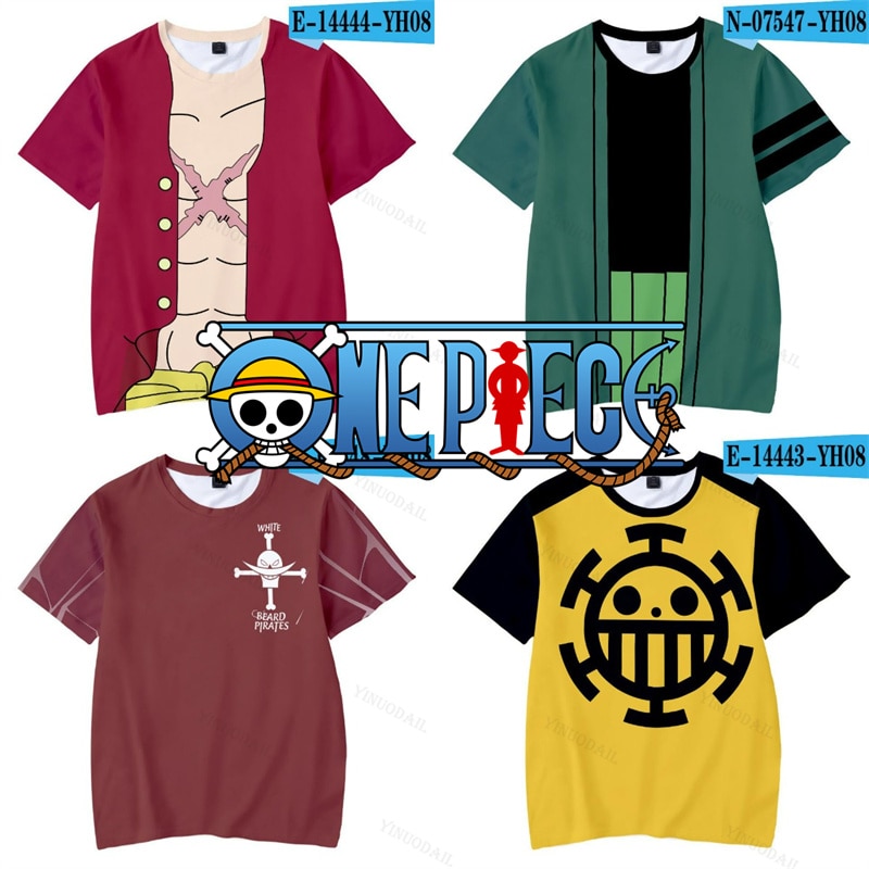 2023 New Boys Luffy Zoro One Piece T shirt Sanji Nami Summer Tees ACE Model Clothes - One Piece Plush
