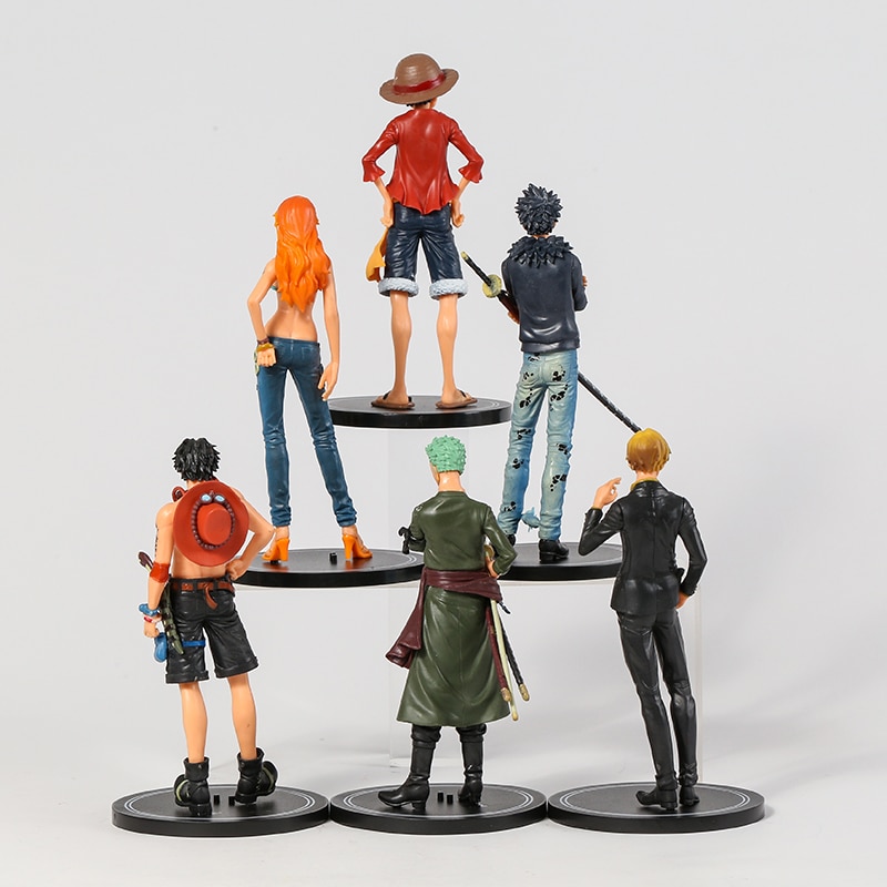 6pcs set One Piece Luffy Nami Ace Sanji Zoro Law Collection Figure PVC Model Figurals 2 - One Piece Plush