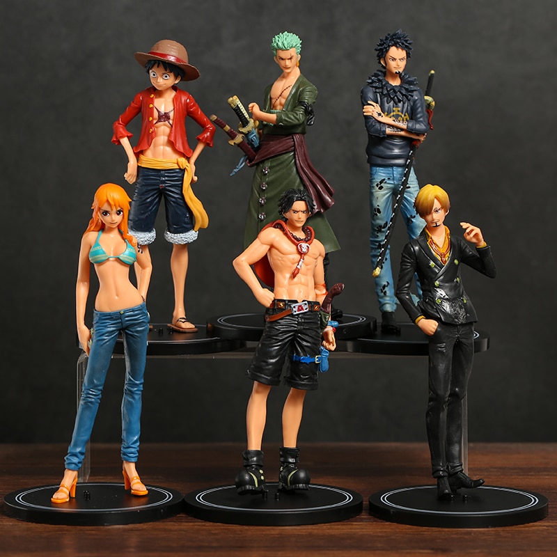 6pcs set One Piece Luffy Nami Ace Sanji Zoro Law Collection Figure PVC Model Figurals - One Piece Plush