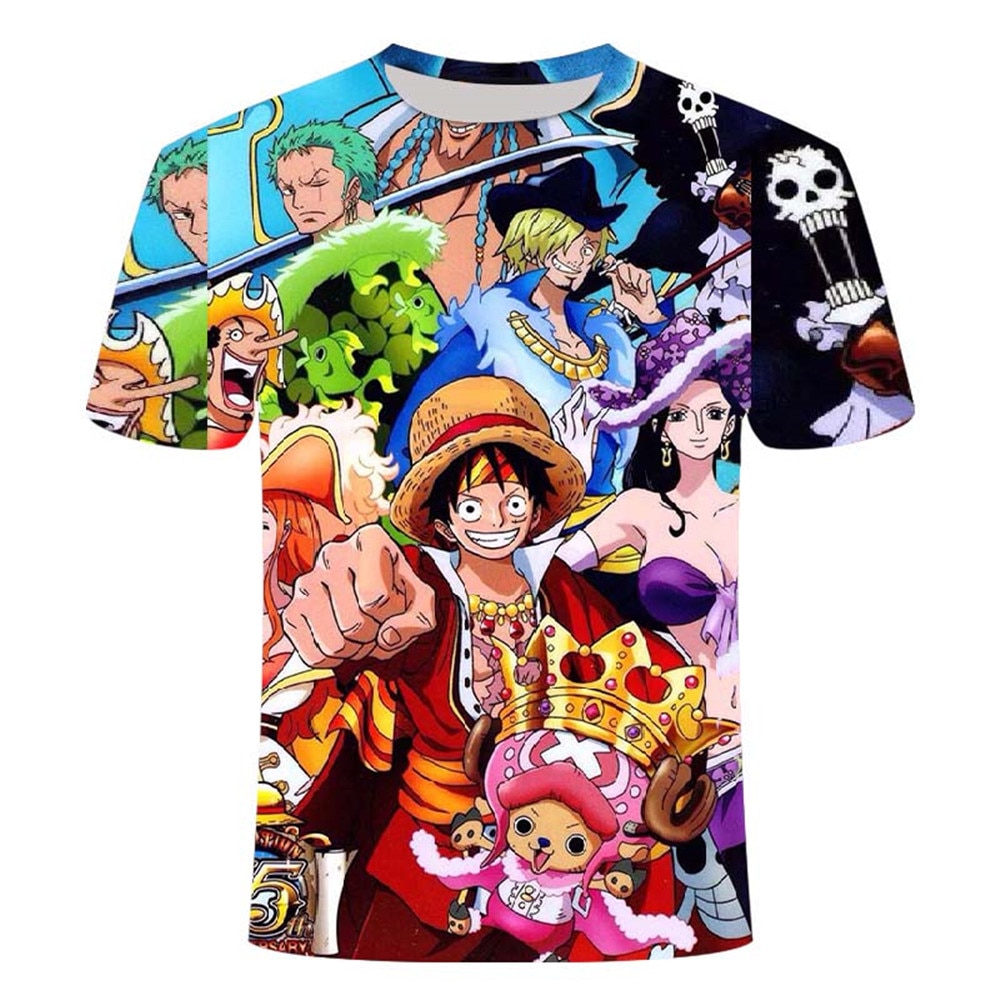 Kids T shirts for Boys 2022 3D Printed One Piece T shirt Punk Clothes Anime Fandom - One Piece Plush