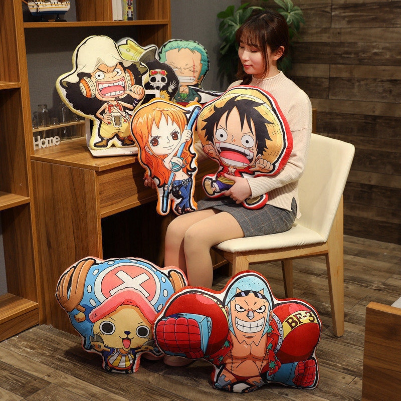 One Piece Pillow Doll Luffy Roronoa Zoro Sanji Chopper Usopp Cartoon Anime Peripherals Stuffed Toys Cushion - One Piece Plush