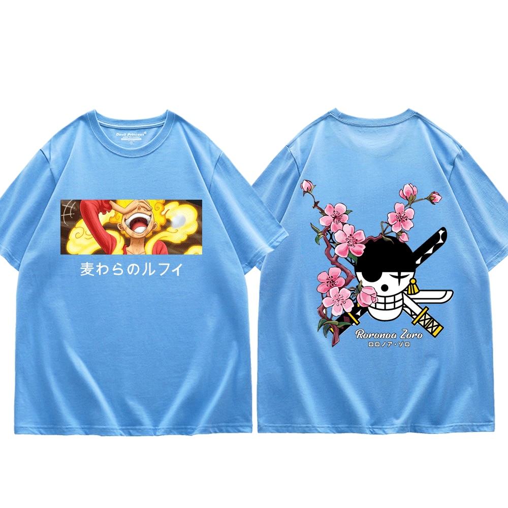 One Piece Roronoa Zoro Luffy T Shirt Hip Hop Streetwear Men Women Japanese Oversized T Shirt 2 - One Piece Plush