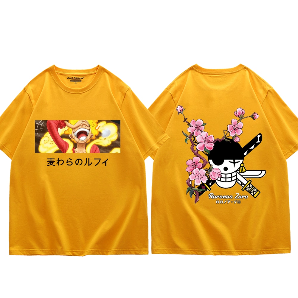 One Piece Roronoa Zoro Luffy T Shirt Hip Hop Streetwear Men Women Japanese Oversized T Shirt 4 - One Piece Plush