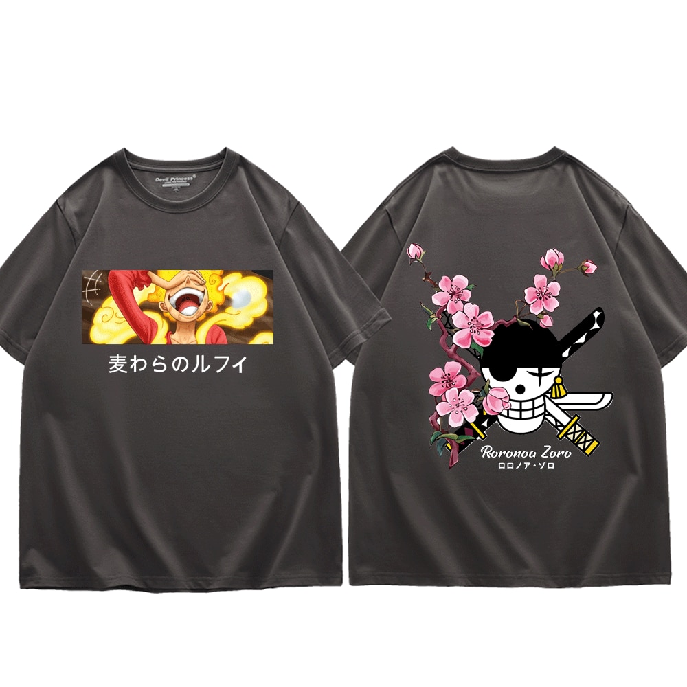 One Piece Roronoa Zoro Luffy T Shirt Hip Hop Streetwear Men Women Japanese Oversized T Shirt 5 - One Piece Plush