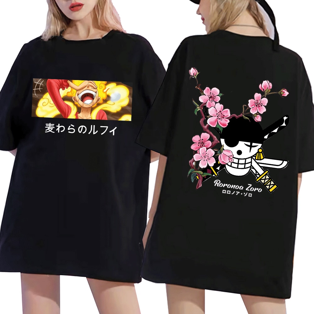One Piece Roronoa Zoro Luffy T Shirt Hip Hop Streetwear Men Women Japanese Oversized T Shirt - One Piece Plush