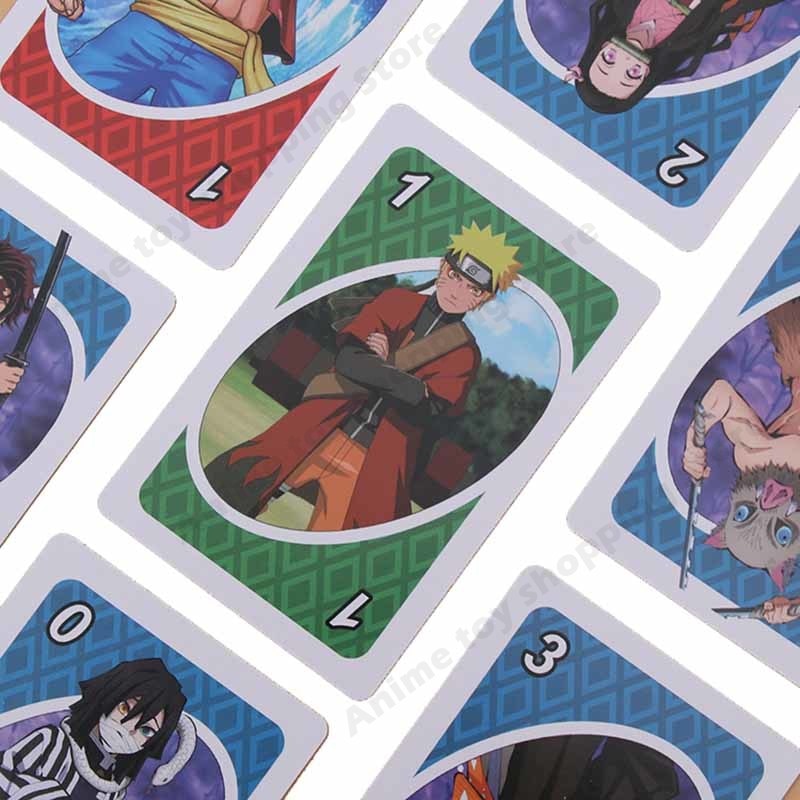 UNO Anime Cartoon One Piece Naruto Dragon Ball Z Demon Slayer Puzzle Cards Games Fanny Familie 1 - One Piece Plush