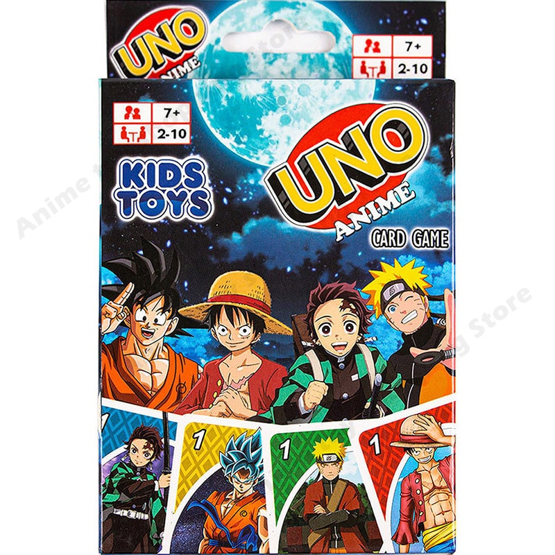 UNO Anime Cartoon One Piece Naruto Dragon Ball Z Demon Slayer Puzzle Cards Games Fanny Familie 4 - One Piece Plush