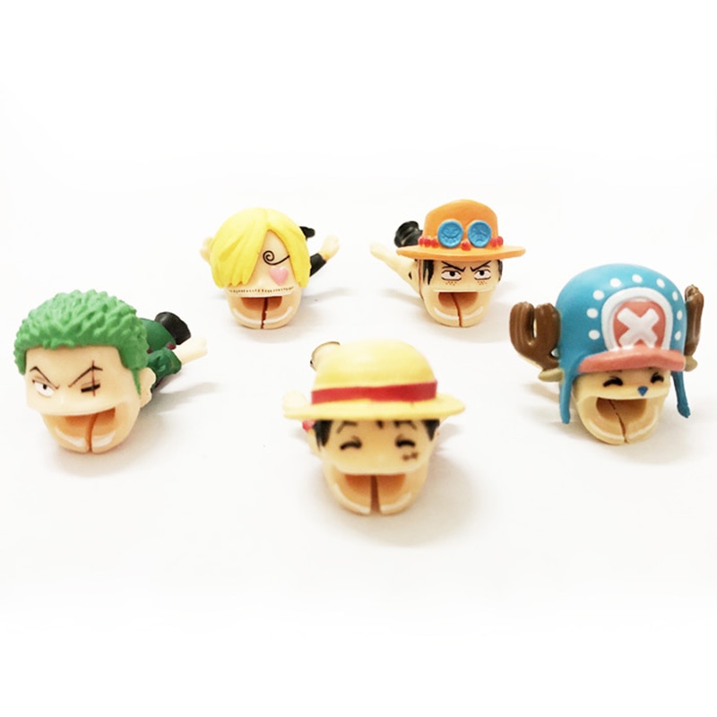 Anime One Piece Kawaii Cable Bite Protector for Iphone Usb Cable Organizer Winder Luffy Zoro Protector 1 - One Piece Plush