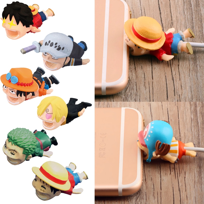 Anime One Piece Kawaii Cable Bite Protector for Iphone Usb Cable Organizer Winder Luffy Zoro Protector - One Piece Plush